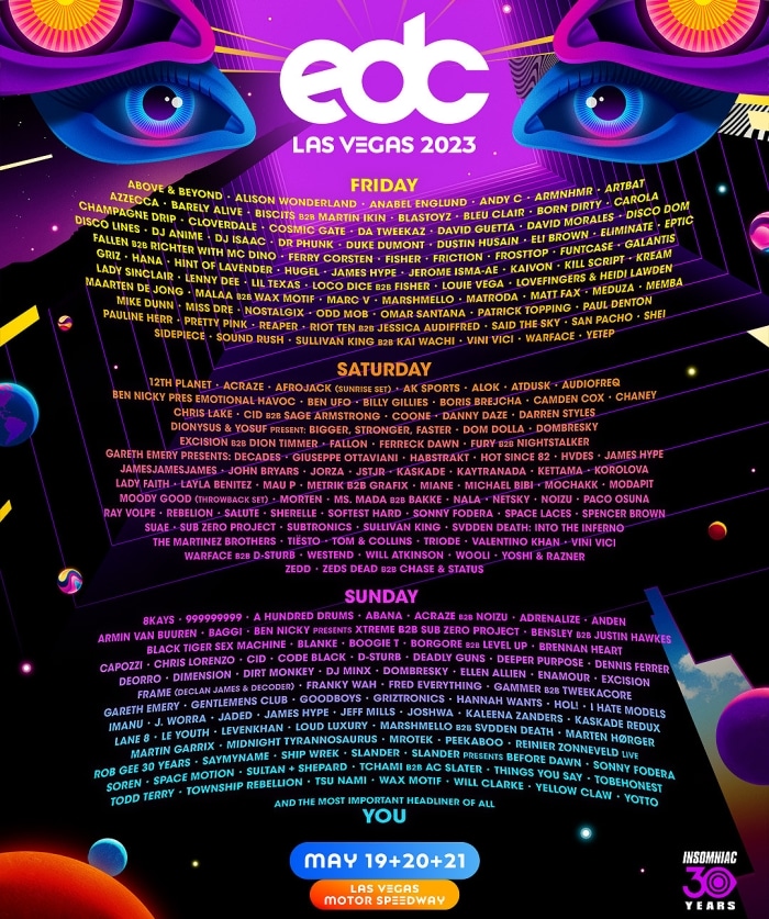 EDC 2023 Lineup Las Vegas